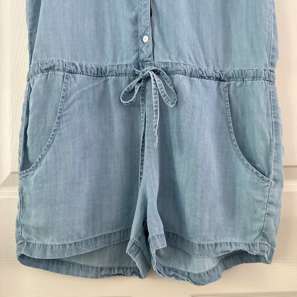 Rails Fiona Chambray Sleeveless Collared Romper B… - image 5